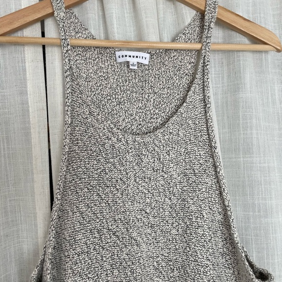 Community Cotton Grey Knit Woven Tank Size S - Picture 2 of 6